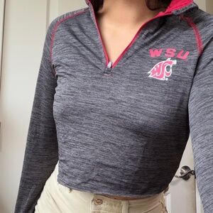 WSU Cougars crop vintage 1/4 zip pullover small
